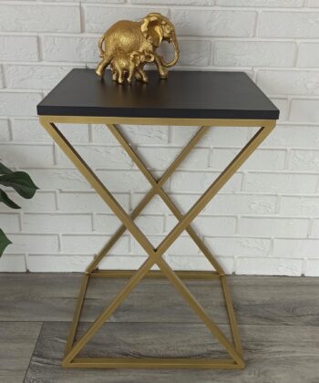 Exclusive Modern Side Table with Metal X-Style Legs