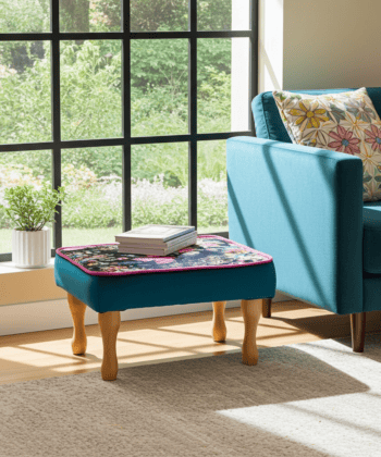 Handcrafted Velvet Footstool