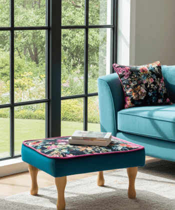 Handcrafted Velvet Footstool