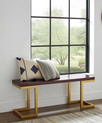 Industrial Wooden Bench with Real Wood Seat – Handmade Loft