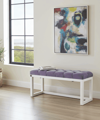 Lavender Velvet Visible Bench 100x30cm
