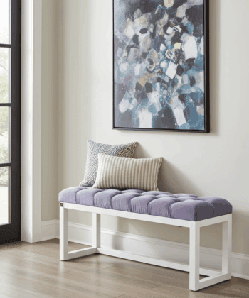 Lavender Velvet Visible Bench 100x30cm