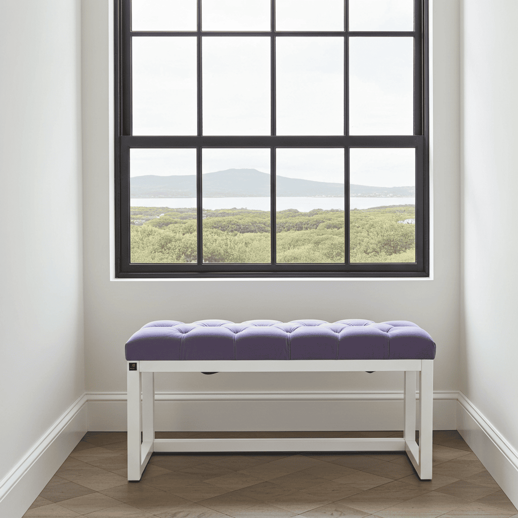 Lavender Velvet Visible Bench 100x30cm