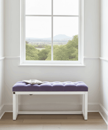 Lavender Velvet Visible Bench 100x30cm