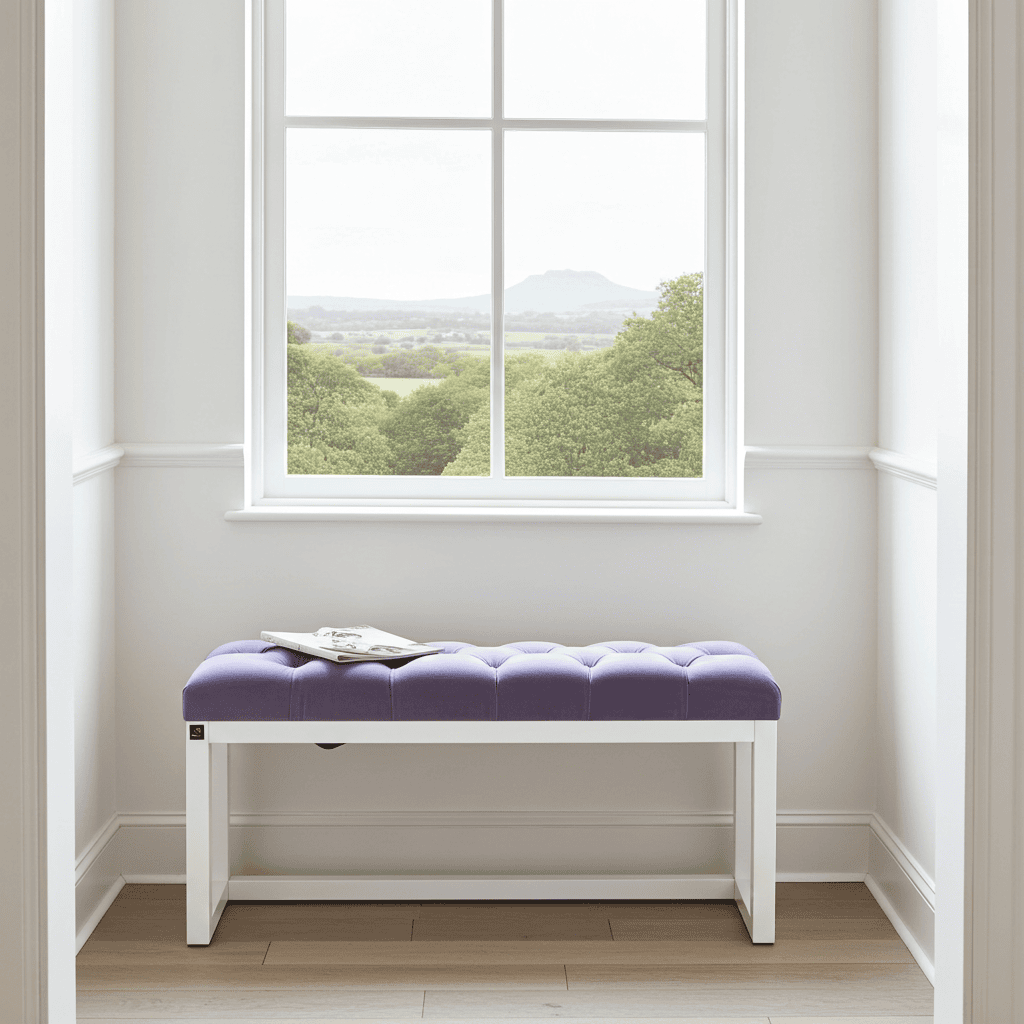 Lavender Velvet Visible Bench 100x30cm