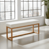 UrbanChic Swirl Velvet Bench – Copper Frame Statement Seating