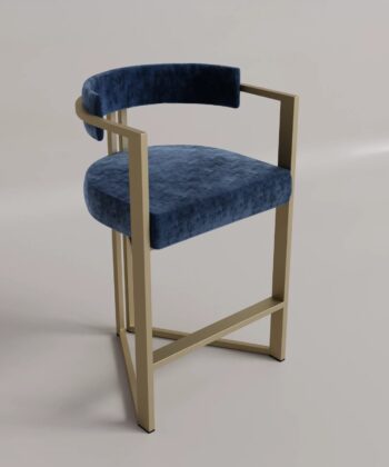 Mielno Barstool with fabric seat and metal frame, modern design.