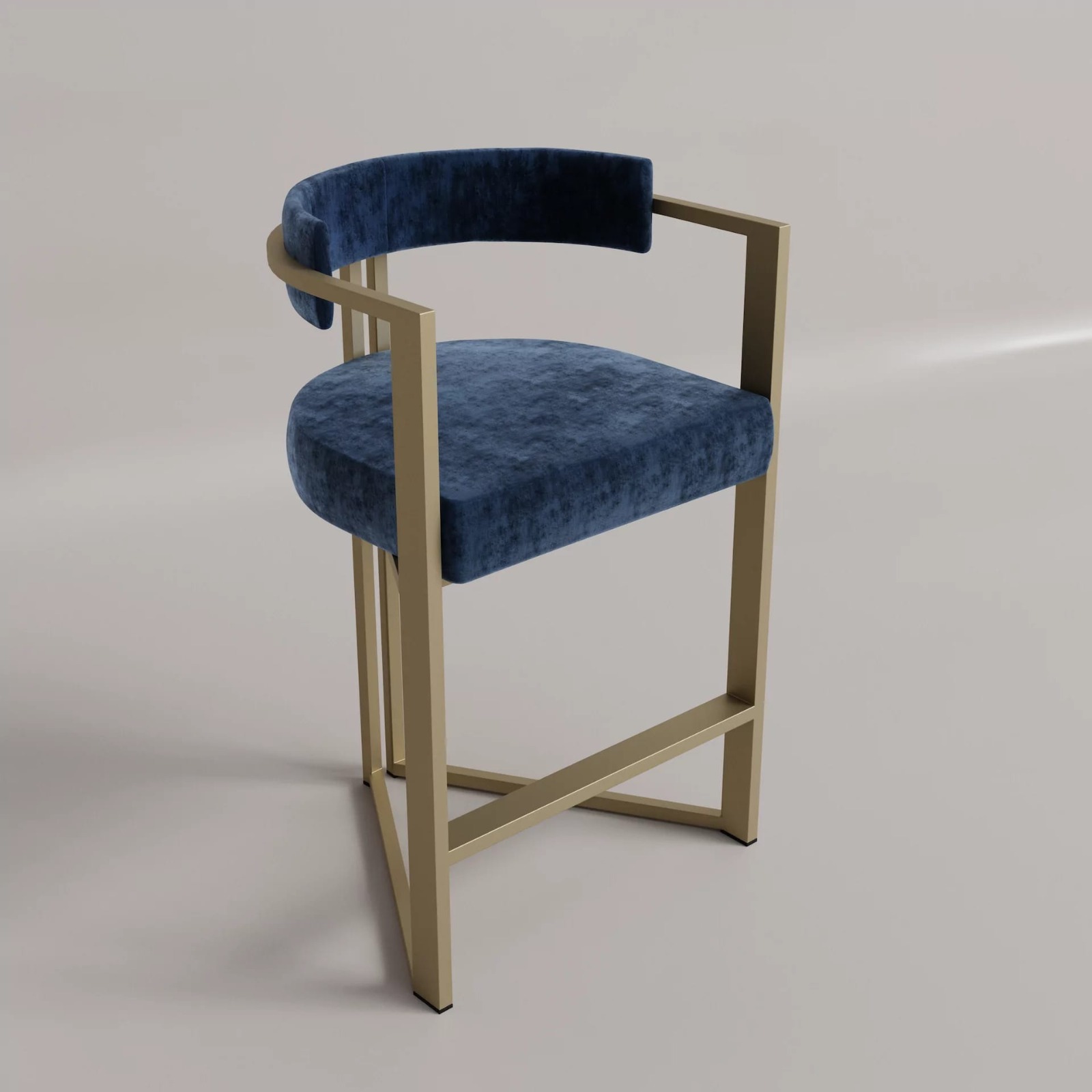 Mielno Barstool with fabric seat and metal frame, modern design.