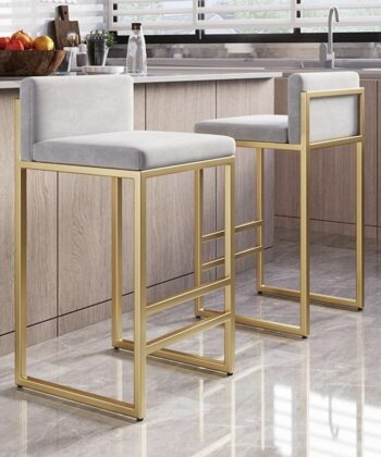 Modern Bar Stool with Upholstered Seat