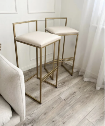 Modern Bar Stool with Upholstered Seat