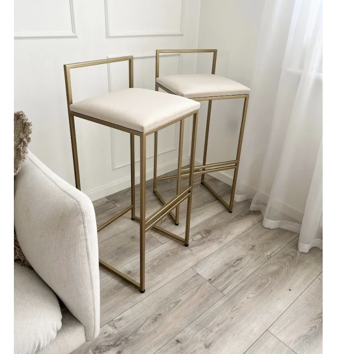 Modern Bar Stool with Upholstered Seat