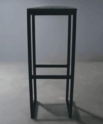 Modern Industrial Bar Stool with Upholstered Seat