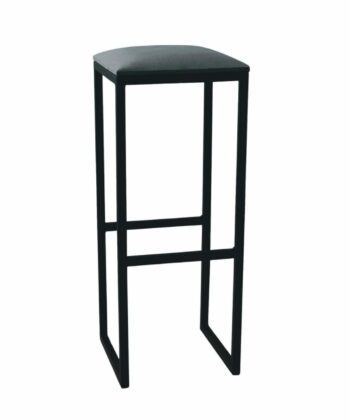 Modern Industrial Bar Stool with Upholstered Seat