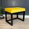 Wooden-Framed Velvet Bench 60x40cm – Yellow Seat