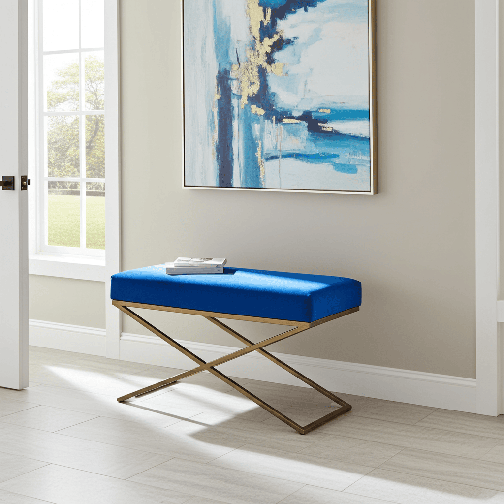 Sapphire X-Frame Bench: Modern Elegance for Irish Homes