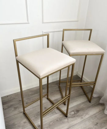 Modern Bar Stool with Upholstered Seat