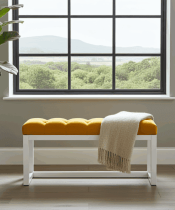 Sunburst Velvet Visible Bench 100x30cm – White Alder