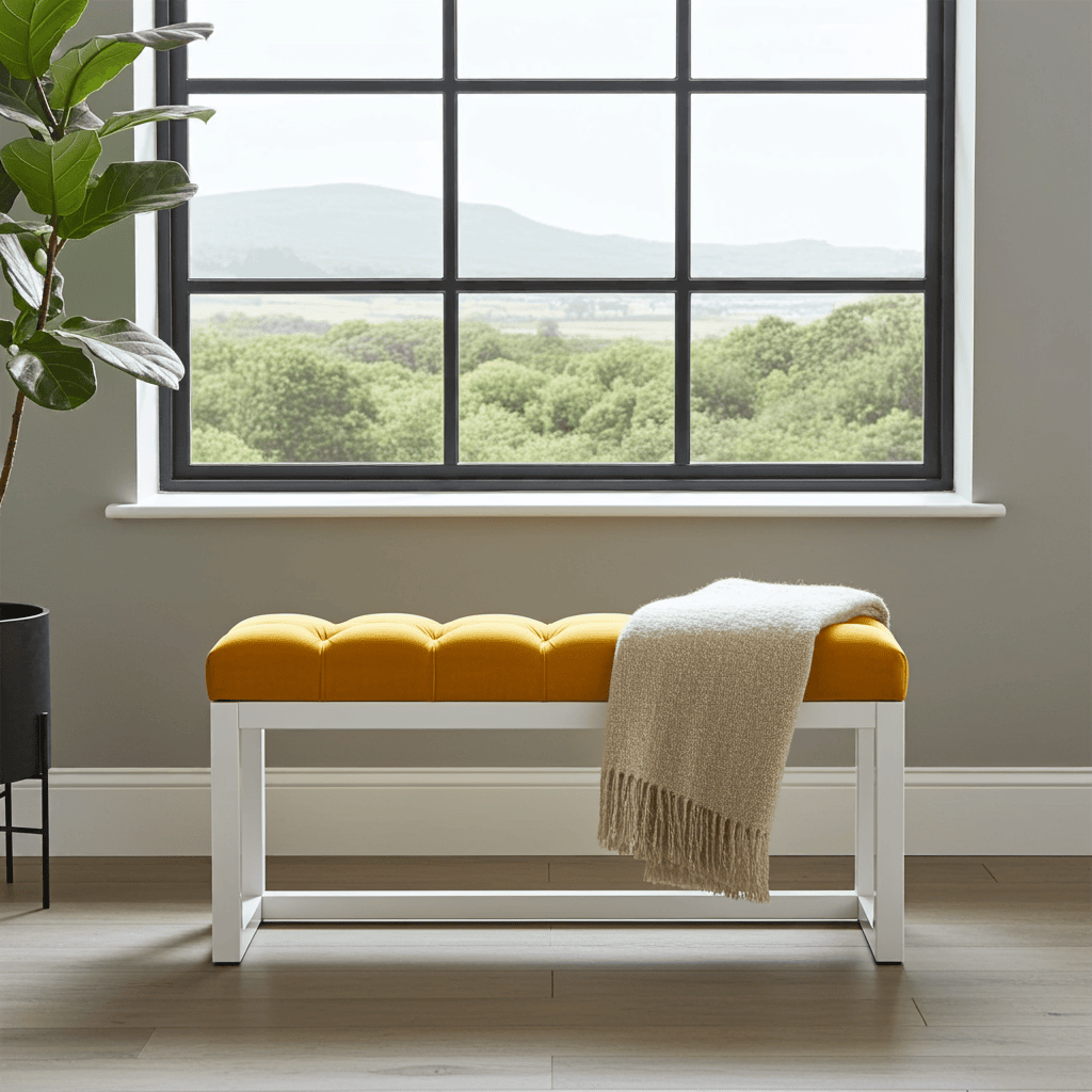 Sunburst Velvet Visible Bench 100x30cm – White Alder