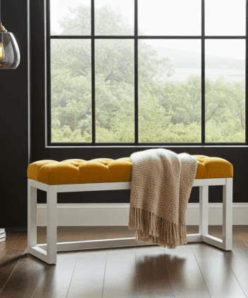 Sunburst Velvet Visible Bench 100x30cm – White Alder