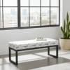 UrbanChic Figure Print Velvet Bench – Stylish Black Frame Accent