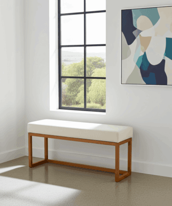 UrbanChic Swirl Velvet Bench – Copper Frame Statement Seating
