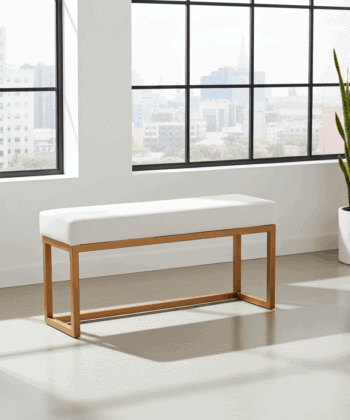 UrbanChic Swirl Velvet Bench – Copper Frame Statement Seating