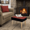 Velvet Diamond Pattern Footstool