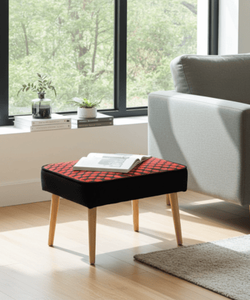 Velvet Diamond Pattern Footstool