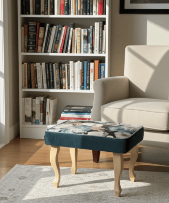 Velvet Footstool 60x40cm – Custom Comfort for Modern Living