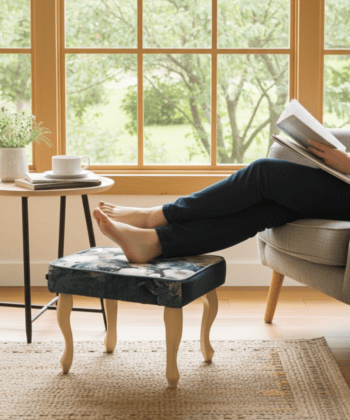 Velvet Footstool 60x40cm – Custom Comfort for Modern Living