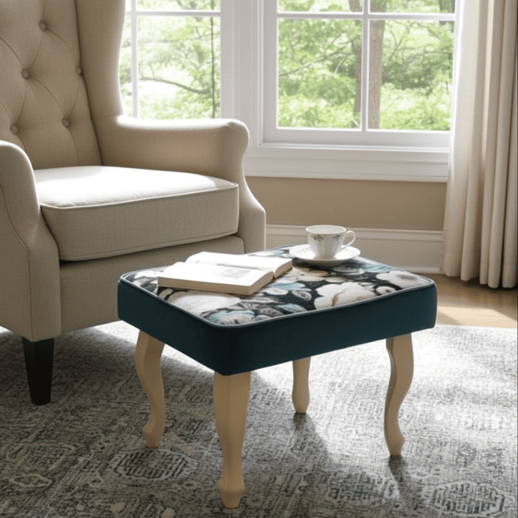 Velvet Footstool 60x40cm – Custom Comfort for Modern Living