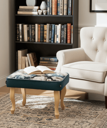 Velvet Footstool 60x40cm – Custom Comfort for Modern Living
