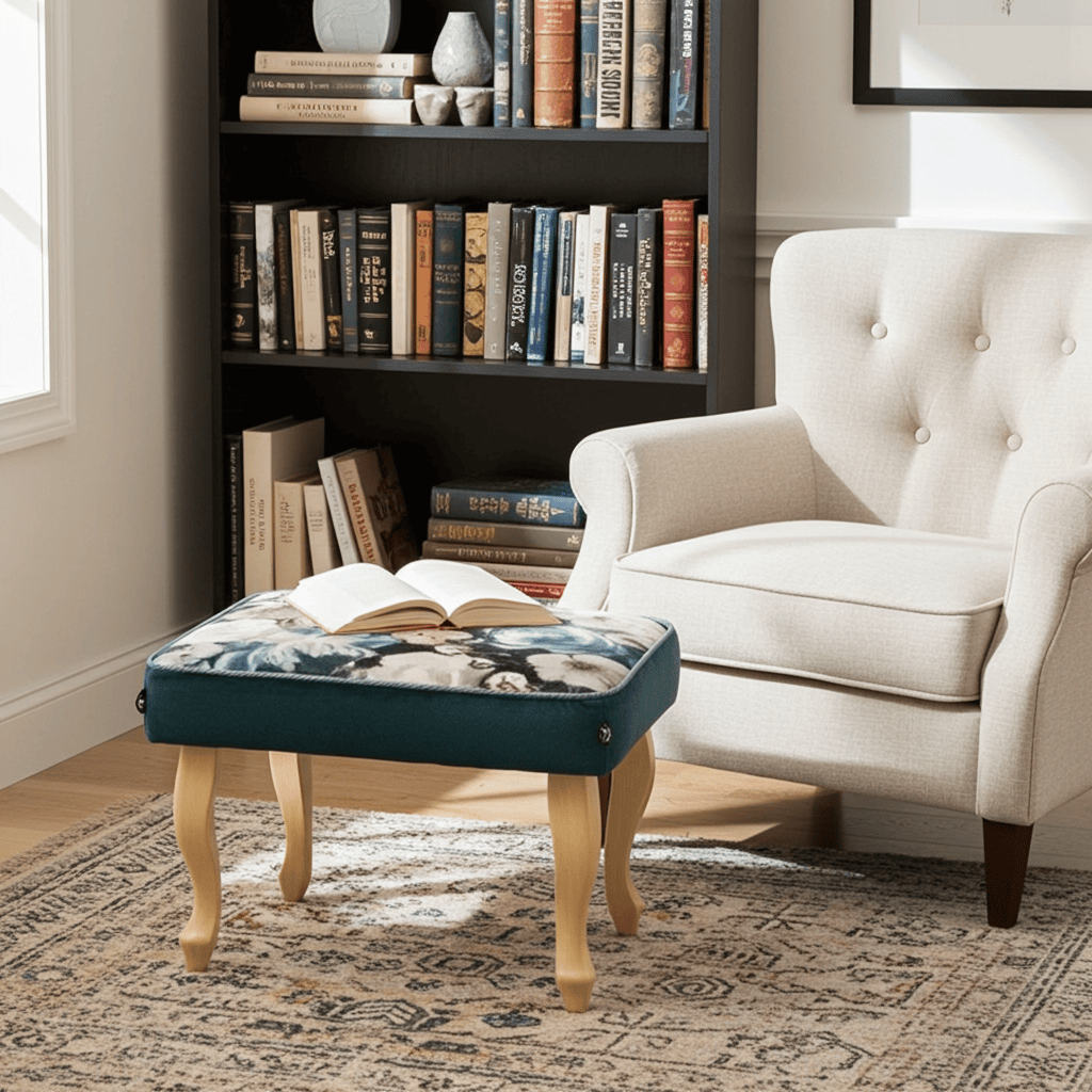 Velvet Footstool 60x40cm – Custom Comfort for Modern Living