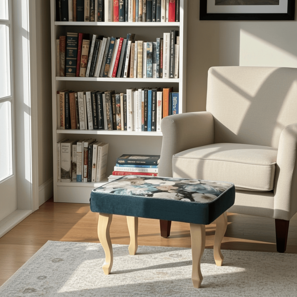 Velvet Footstool 60x40cm – Custom Comfort for Modern Living