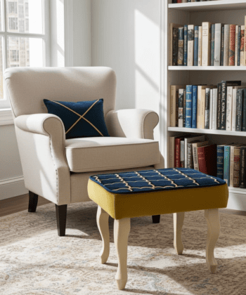 Velvet Footstool 60x40cm – Custom Elegance for Irish Interiors