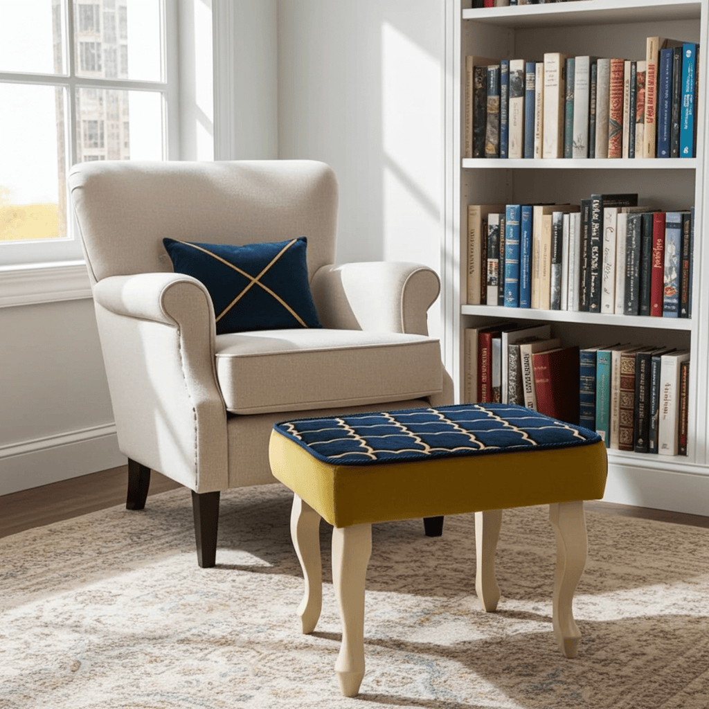 Velvet Footstool 60x40cm – Custom Elegance for Irish Interiors