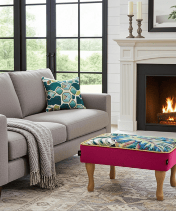 Velvet Footstool 60x40cm – Handcrafted Luxury for Every Room