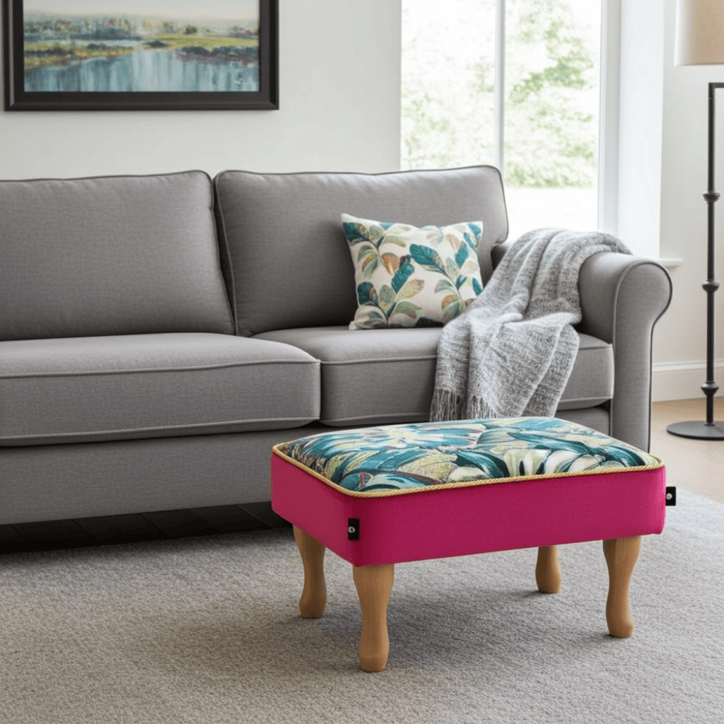 Velvet Footstool 60x40cm – Handcrafted Luxury for Every Room