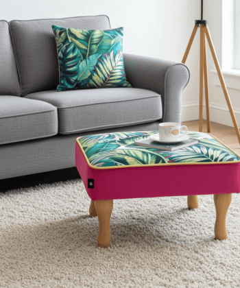 Velvet Footstool 60x40cm – Handcrafted Luxury for Every Room