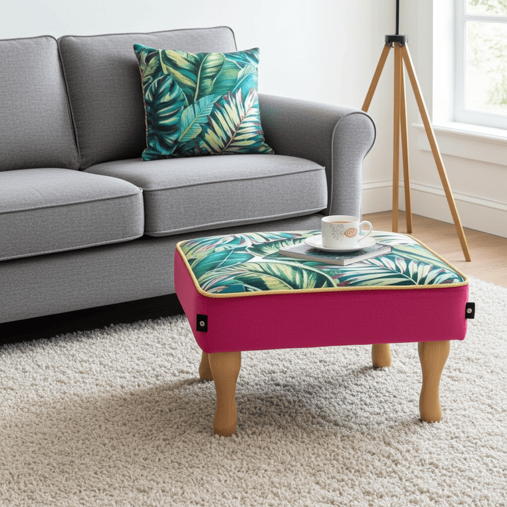 Velvet Footstool 60x40cm – Handcrafted Luxury for Every Room