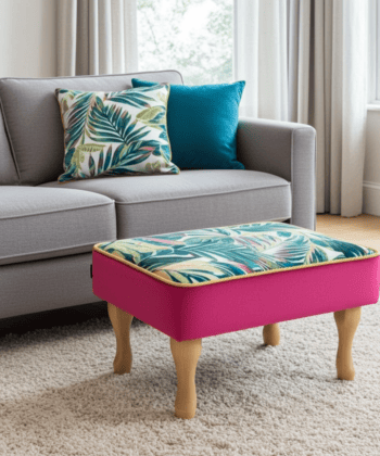 Velvet Footstool 60x40cm – Handcrafted Luxury for Every Room