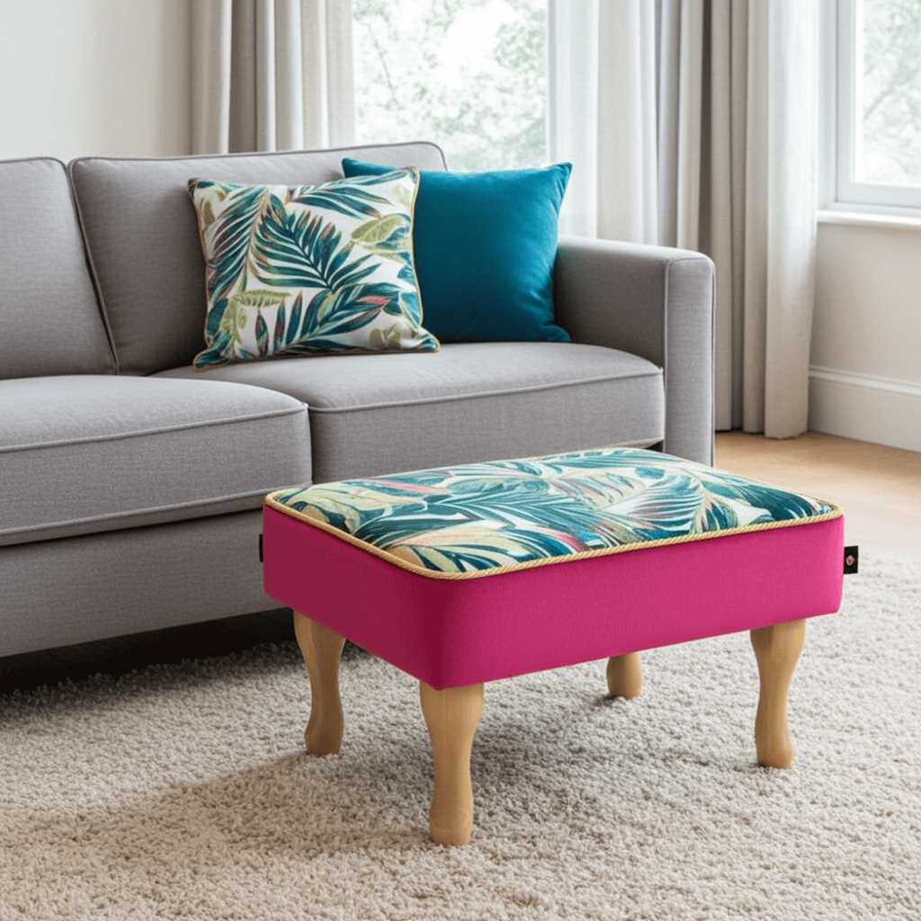 Velvet Footstool 60x40cm – Handcrafted Luxury for Every Room