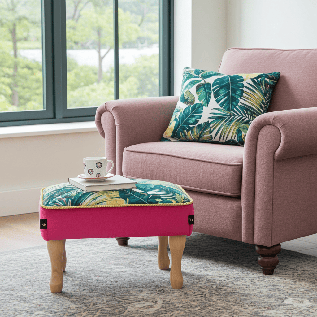 Velvet Footstool 60x40cm – Handcrafted Luxury for Every Room