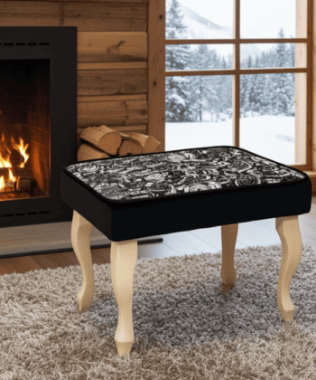 Velvet Footstool – Handcrafted Elegance for Modern Homes