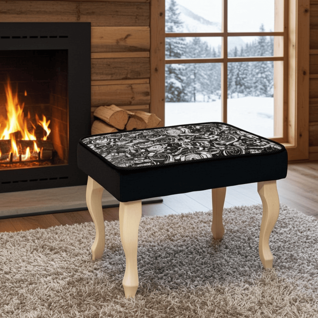 Velvet Footstool – Handcrafted Elegance for Modern Homes