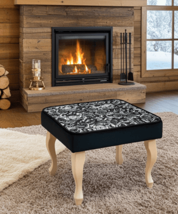 Velvet Footstool – Handcrafted Elegance for Modern Homes