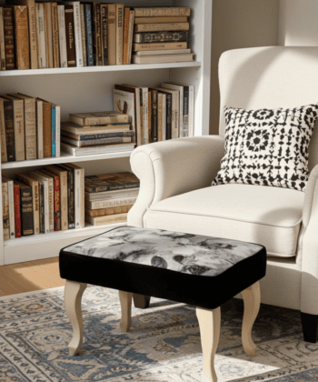 Velvet Footstool – Handcrafted Versatility for Modern Homes