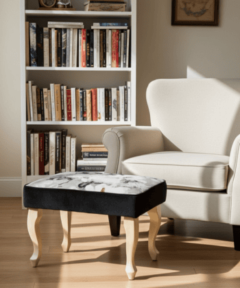 Velvet Footstool – Handcrafted Versatility for Modern Homes