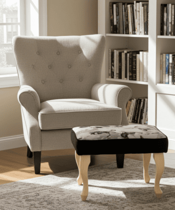 Velvet Footstool – Handcrafted Versatility for Modern Homes