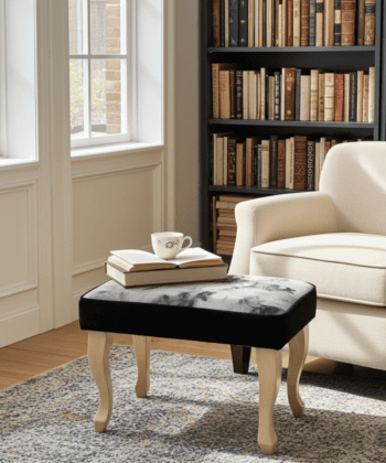 Velvet Footstool – Handcrafted Versatility for Modern Homes